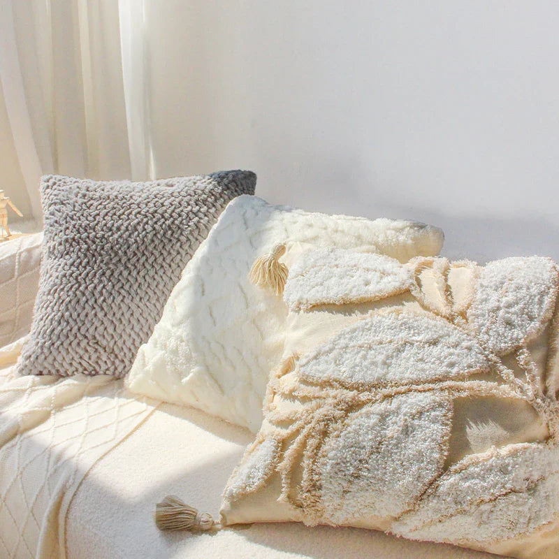 Axyaa Tufted Cushion Cover with Tassel - 45x45cm - Mori Style - Home Decor