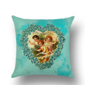 Axyaa Angel Baby Linen Cushion Cover - Home Decor, Sofa, Office, Christmas