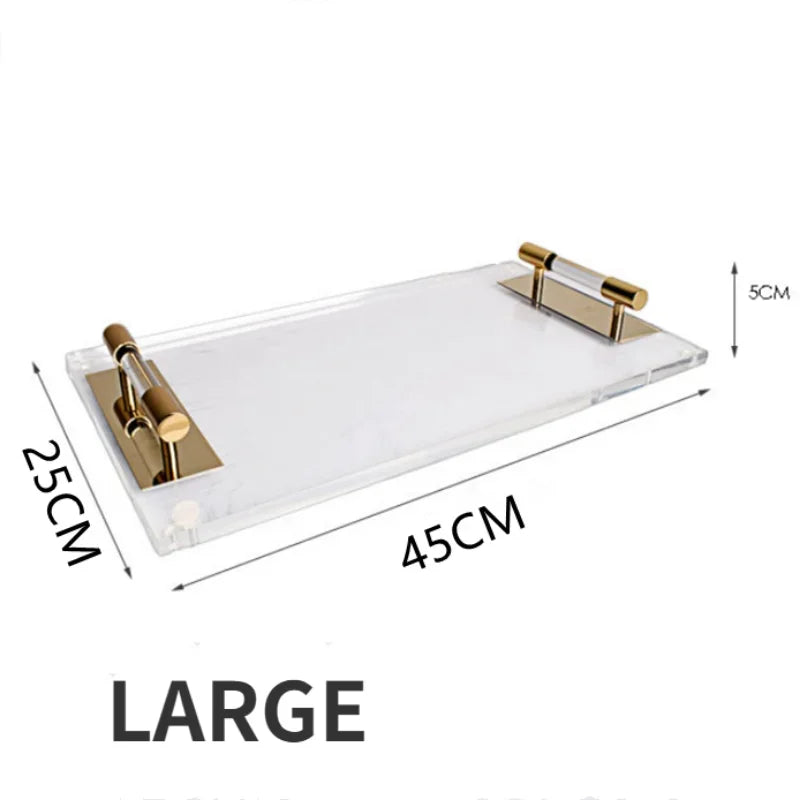 Axya Transparent Acrylic Tray: Elegant Storage Box for Jewelry, Cosmetics, and Decor