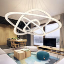 Axyaa Acrylic Chandelier: Modern LED Pendant Light for Living Room and Dining Area