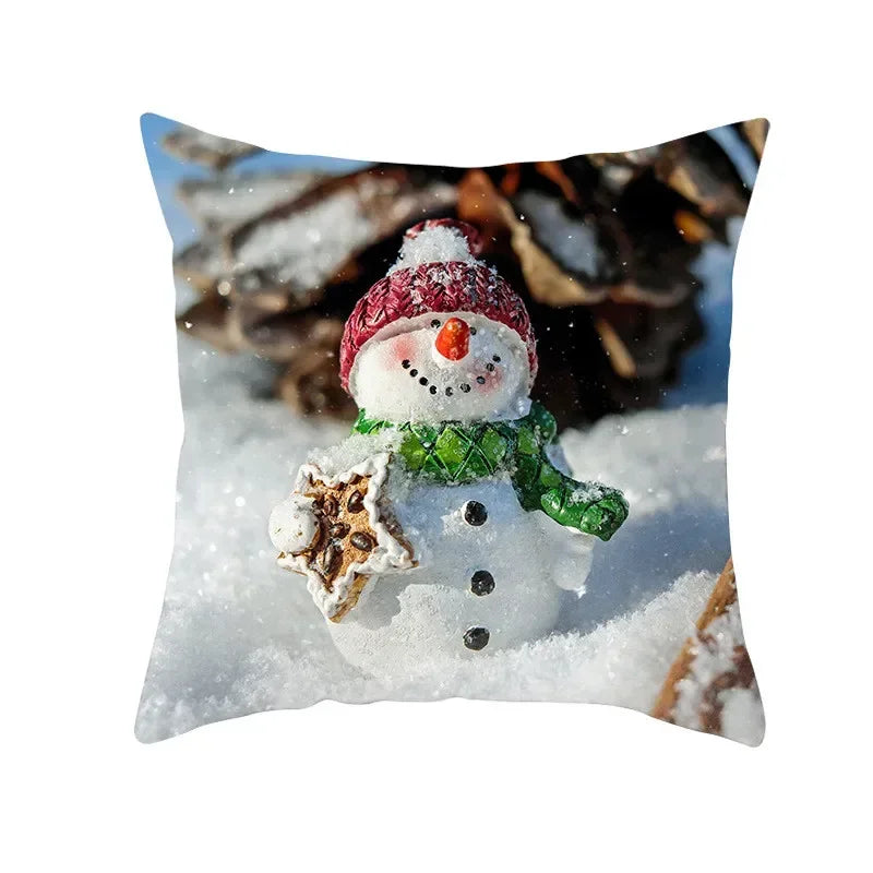 Snowman Pillow Cover Winter Home Decor Cushion Covers by Axyaa