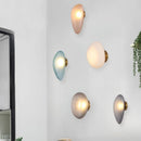Nordic Glass LED Wall Lamp Gold Metal Home Decor Axyaa Gray Amber White Blue