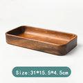 Axyaa Acacia Wood Snack Plate and Salad Bowl Set - Chinese Style