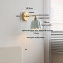 Axyaa Ceramic Copper LED Wall Lights with Pull Chain Switch for Bedroom Reading