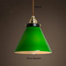 Axyaa Green Glass LED Pendant Lights with Copper Finish