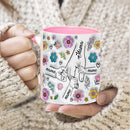 3D Effect Flowers Cup Holding Hands Personalized Name Mug for Children, Mother's Day Gift