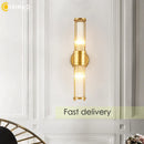 Axyaa Copper Indoor Wall Sconce Light E14 Base Fixture for Bedroom Living Room Hallway