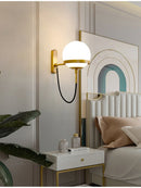 Axyaa Glass Shade Wall Sconce Lamps for Hotel Staircase and Bedroom, LED Wall Lights