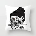 Axyaa Black Grey Skull Face Pillowcase for Halloween Living Room Decor