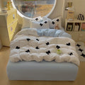 Axyaa Butterfly Knot Yarn Embroidery Duvet Cover Set, Soft Comfortable Bedding Collection