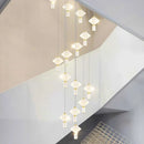 Axyaa Crystal Chandelier Stair Pendant Lamp Living Room Interior Lighting
