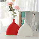 Axyaa Geometric Circular Ceramic Vase Desk Decoration Modern Home Decor Crafts
