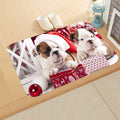 Axyaa Christmas Cat Dog Print Animal Door Mats Non-Slip Floor Home Decoration