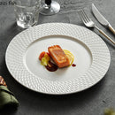 Axya Relief Texture Ceramic Dining Plate Steak Pasta Dessert Molecular Cuisine Tableware