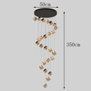 Axyaa Crystal Stair Chandelier LED Ceiling Lamp for Living Room