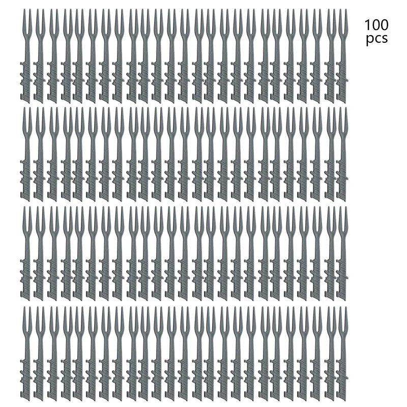 Axyaa 100PCS Plastic Fruit Fork Set for Home, Restaurant, Picnic, Camping - Reusable