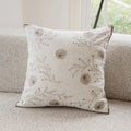 Axyaa Dandelion Leaves Embroidered Cushion Cover, Country Style, 45x45cm