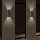 Axyaa Yellow Travertine Stone Japanese Style LED Wall Lamp for Bedroom and Living Room