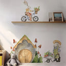 Axyaa Boho Rabbit Mushroom House Nursery Wall Decals for Kids Room and Girls Bedroom