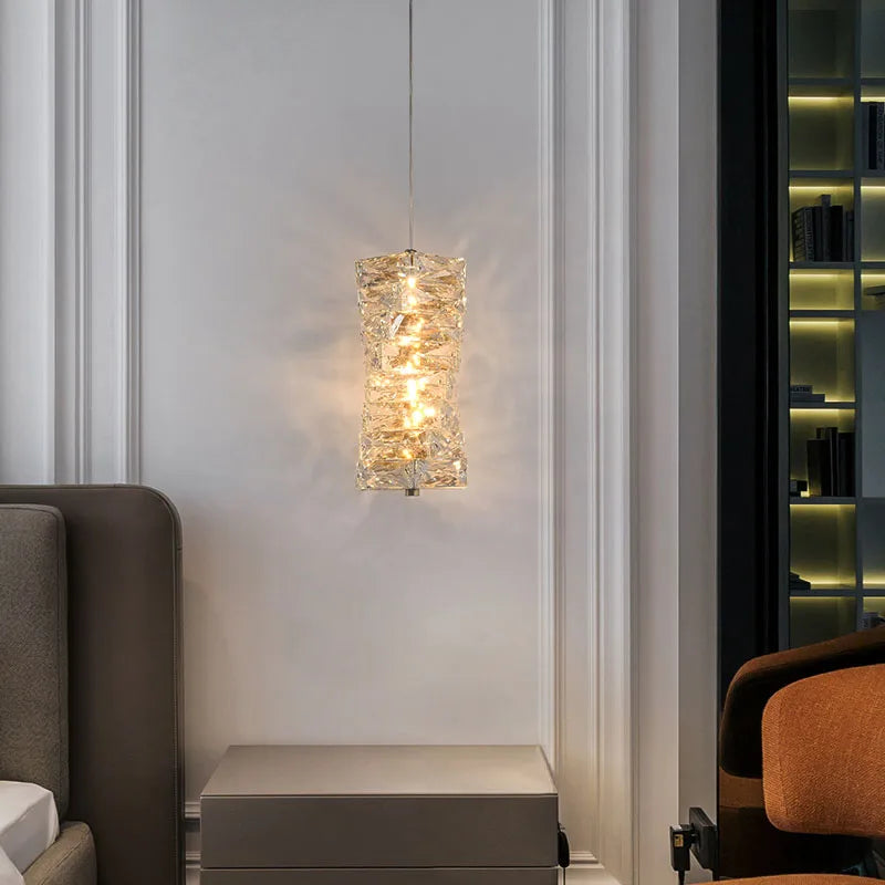 Axyaa Crystal Pendant Chandelier: Postmodern Minimalist Bedroom Living Room Decor