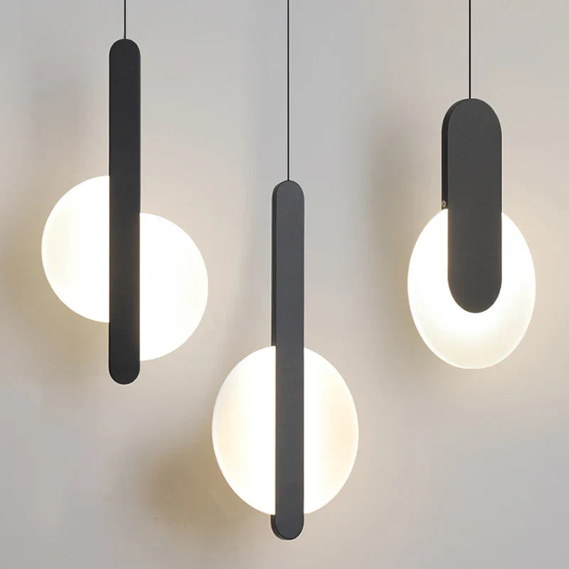 Axyaa Black LED Pendant Lamps Acrylic Sconces for Bedroom Kitchen Dining Table