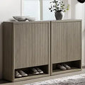 Axyaa 44" Tall Modern Shoe Cabinet with Doors & 4 Shelves - 6-Tier Organizer