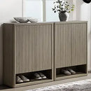 Axyaa 44" Tall Modern Shoe Cabinet with Doors & 4 Shelves - 6-Tier Organizer