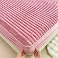 Axyaa Faux Rabbit Velvet Fitted Bed Sheet Single - High-Quality & Skin-Friendly Mattress Topper