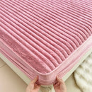 Axyaa Faux Rabbit Velvet Fitted Bed Sheet Single - High-Quality & Skin-Friendly Mattress Topper