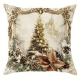 Axyaa Christmas Pillowcase Set for Home Decor - Santa Claus Reindeer Tree Design