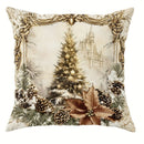 Axyaa Christmas Pillowcase Set for Home Decor - Santa Claus Reindeer Tree Design