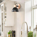 Axyaa Nordic Wooden Wall Light Industrial Sconce for Bedroom Reading E27