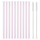 Axyaa 12Pcs Glass Straw Set: Reusable Straws 8'' Long with Cleaning Brush