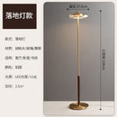 Luxury Brass Walnut Floor Lamp Gold Lustre LED Lighting by Axyaa