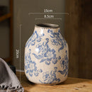 Axyaa Blue White Porcelain Vases Chinese Ceramic Home Decor Retro Floral Arrangements