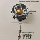 Axyaa Round Stone LED Wall Lamp Sconce White Ball 220v G9 Bulb for Bathroom Mirror