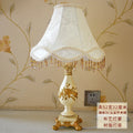 Axyaa Retro Resin Desk Lamp LED E27 Fabric Lampshade Dimmable Table Light