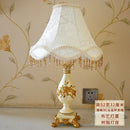 Axyaa Retro Resin Desk Lamp LED E27 Fabric Lampshade Dimmable Table Light
