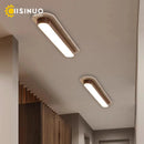 Axyaa Travertine LED Ceiling Light - Solid Wood Color - Natural Stone Decor - Long Strip Lamps