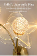 Axyaa Modern Flower LED Wall Sconce with Crystal Ball and Petal Design