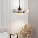 Axyaa White Glass LED Pendant Lights Kitchen Dining Hanging Stone Lamp