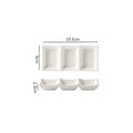 Axyaa Matte Ceramic Seasoning Dish 3 Grids Sushi Plate Molecular Cuisine Tableware