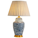 Axyaa Blue and White Porcelain Table Lamp, Neoclassical Style