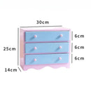 Axyaa Pink Wood 3 Drawer Makeup Organizer for Cute Bedroom Decor