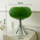 Axyaa Green Apple Glass Table Lamp LED Light for Home Decor & Study