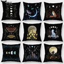 Axyaa Psychedelic Moon Butterfly Pillow Covers for Bedroom and Living Room 45x45cm