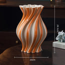 Axyaa Geometric Ceramic Vase Colorful Stripes Flower Arrangement Home Decor