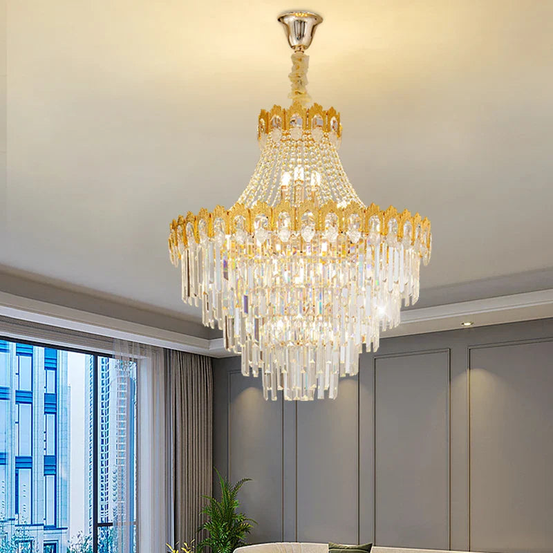 Axyaa Crystal Hall Lighting: High-End Villa Lift Living Room Lights