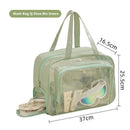 Axyaa Travel Toiletry Storage Bag: Portable PVC Organizer for Cosmetics, Toiletries & Makeup