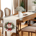 Festive Holly Berry Bow Table Runner by Axyaa